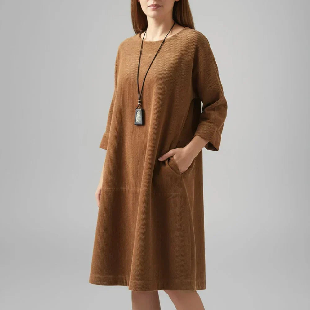Margot | Relaxed Corduroy Midi Dress