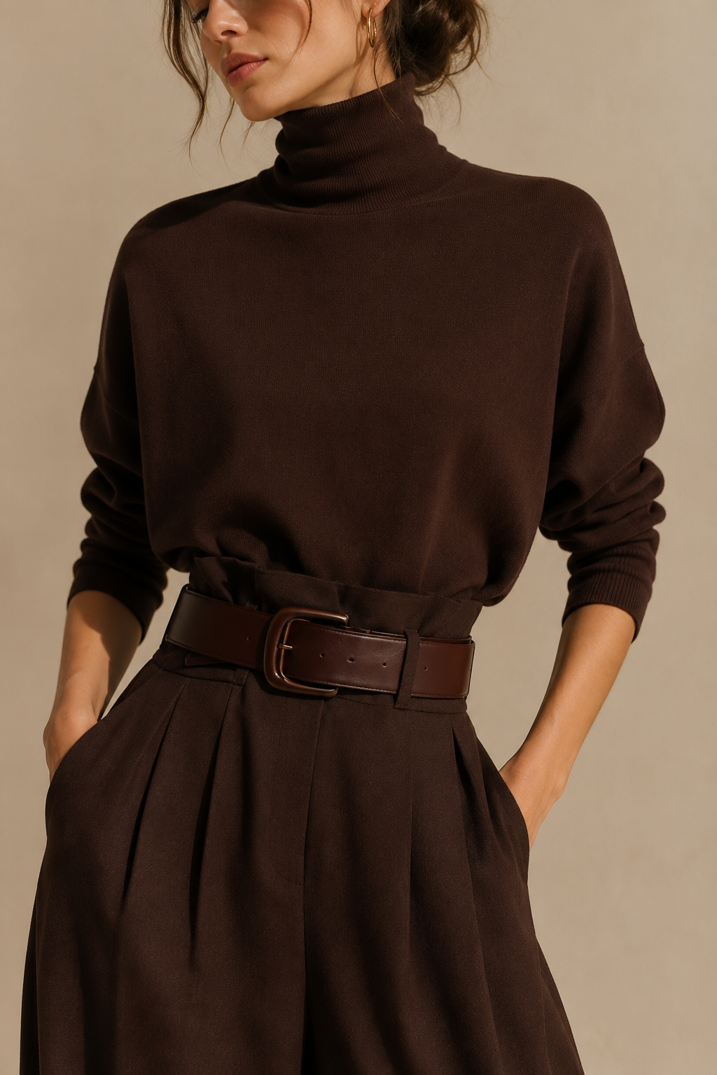 Inés high-neck and palazzo trouser set