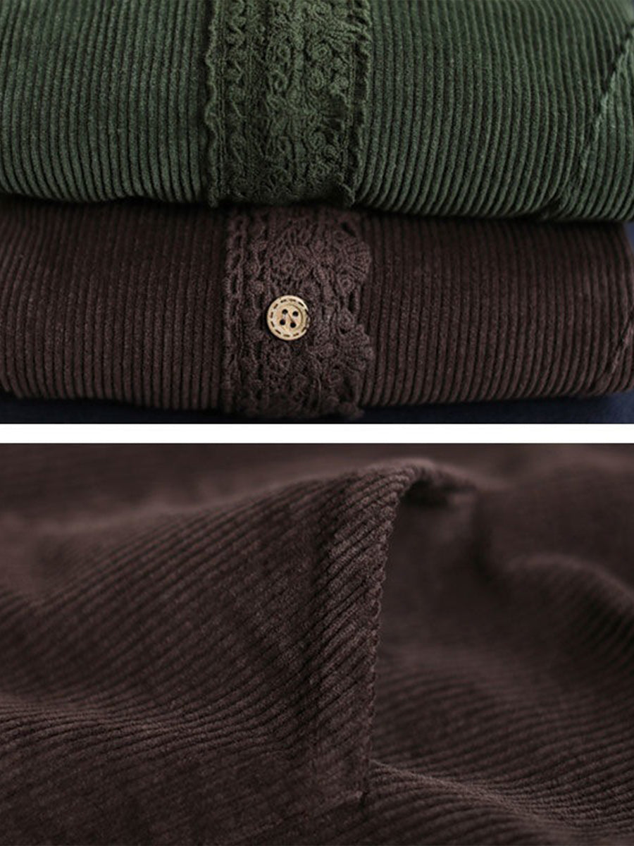 Maeve lace trim corduroy jacket