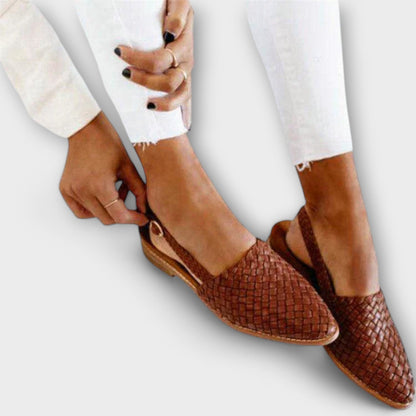 Sandy - Woven Leather Moccasins