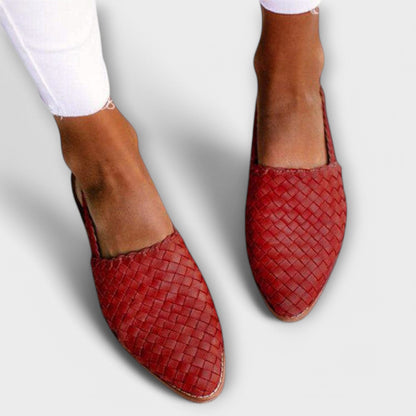 Sandy - Woven Leather Moccasins