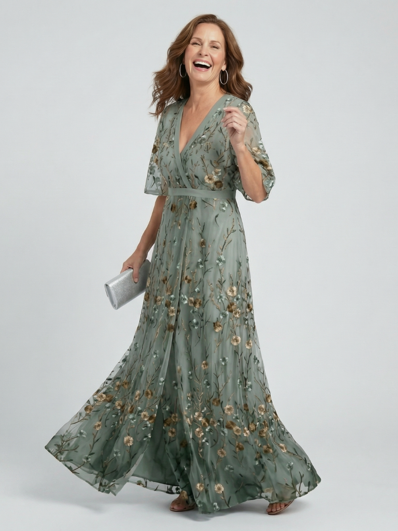 Elle | Floral Flutter Sleeve Maxi Dress