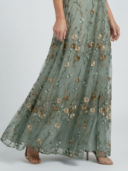 Elle | Floral Flutter Sleeve Maxi Dress
