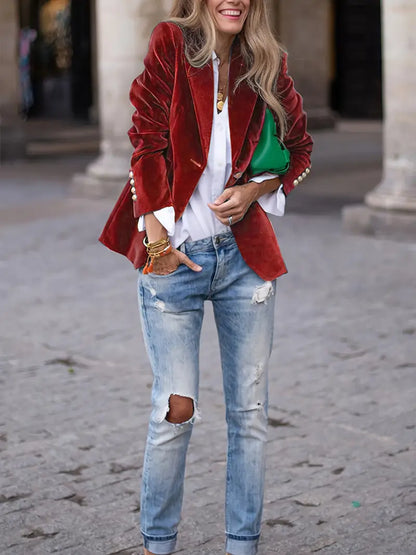 Kelly™ - Elegant Velvet Blazer