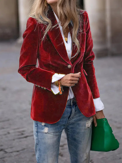Kelly™ - Elegant Velvet Blazer