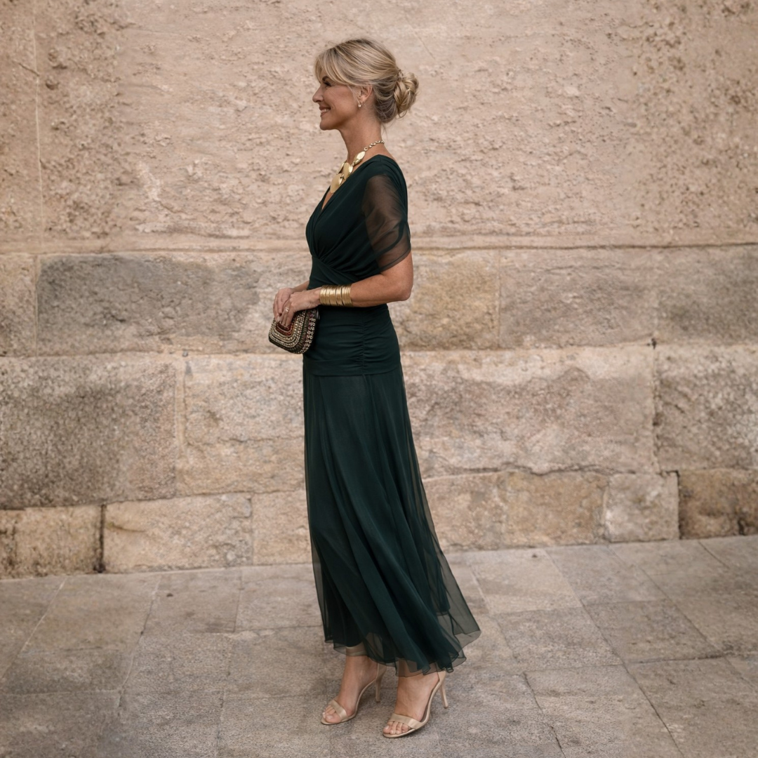 Esme | Off-Shoulder Midi Dress with Pockets