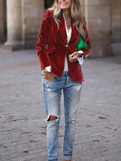 Kelly™ - Elegant Velvet Blazer