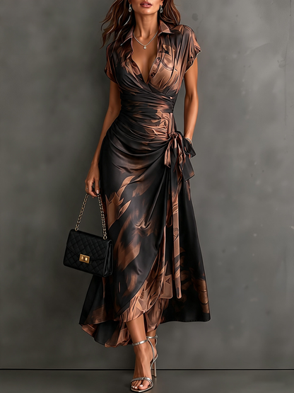 Delphine | Abstract Wrap Dress
