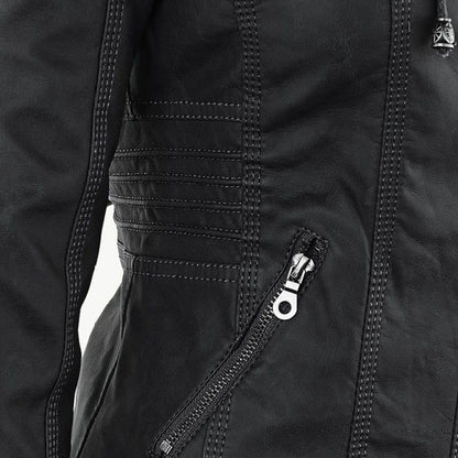 Olive™ - Waterproof Women's Leather Jacket with Hood