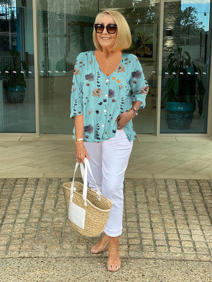 Wren | Floral Button-Up Blouse