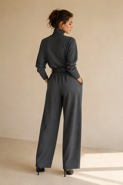 Inés high-neck and palazzo trouser set
