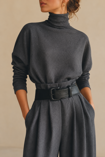 Inés high-neck and palazzo trouser set