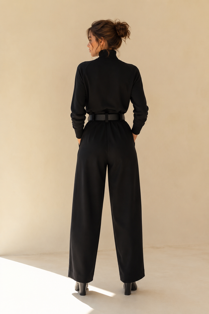 Inés high-neck and palazzo trouser set